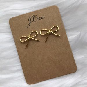 J.Crew Gold Bow Earrings - New
